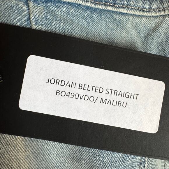 Black Orchid Jordan Belted Straight Leg Jeans Blue Denim NWT Women 26 - Picture 8 of 8